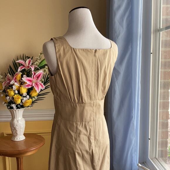 J. Crew Khaki Sleeveless Sheath Dress, Size 2 - Picture 5 of 10